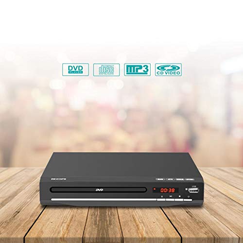 Reproductor de DVD KCR para TV, DVD / CD / MP3 / AVI con conector USB, salida HDMI y AV (cable HDMI y AV incluido), control remoto, para todas las regiones