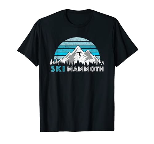 Retro Ski Mammoth, CA Illustration - Montaña de nieve vintage Camiseta