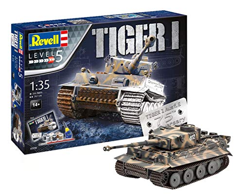 Revell-75 Years Tiger I Maqueta Tanque de Guerra, 14+ Años, Multicolor, 24,10 cm de Largo (05790)