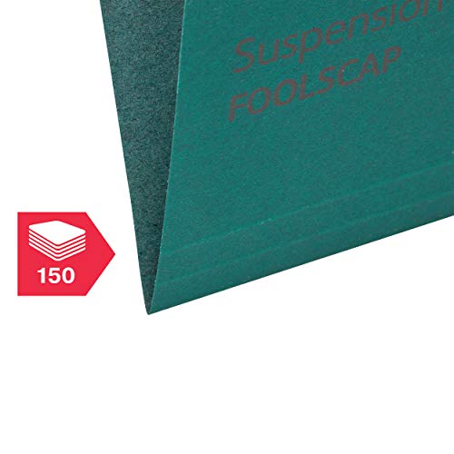 Rexel Crystalfile Classic - Carpeta colgante (cartón, base 15 mm), 50 unidades, color verde