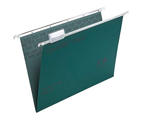 Rexel Crystalfile Classic - Carpeta colgante (cartón, base 15 mm), 50 unidades, color verde