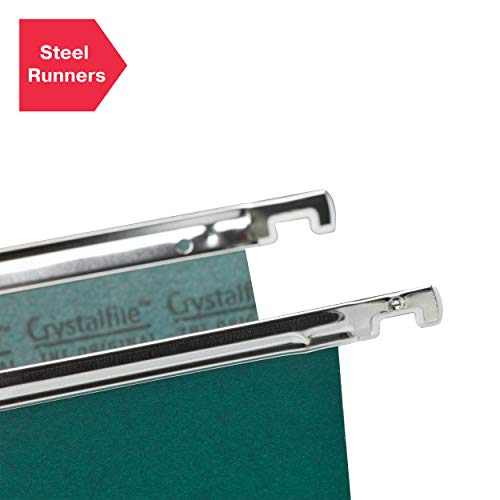 Rexel Crystalfile Classic - Carpeta colgante (cartón, base 15 mm), 50 unidades, color verde