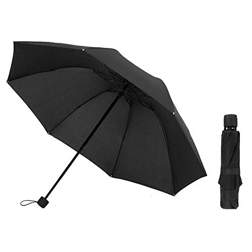 RH-HPC Impermeable a Prueba de Agua Paraguas Manual Plegable Plegable a la inversa Hombres y Mujeres Paraguas (Color : Black)