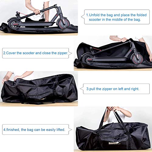 Rhinowalk Bolsa para Scooter Plegable,Portable Oxford Paño Scooter Bolsa Eléctrica Skateboard Bolsa de Transporte Compatible with Xiaomi Mijia M365 (Negro)