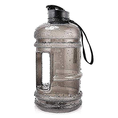 RIC Botella Deportiva 2,2L - Bidón de Agua sin BPA, Botella de Agua Portátil para Gimnasio/Viajes/Ejercicio/Deporte, Contenedores de Agua para Acampar (Negro)