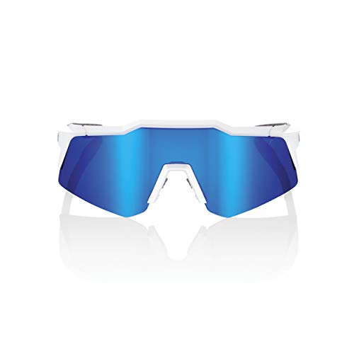 Ride100percent SPEEDCRAFT XS-Matte White-Blue Multilayer Mirror Lens, Adultos Unisex, Blanco, ESTANDAR
