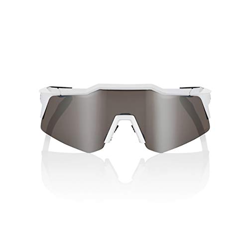 Ride100percent SPEEDCRAFT XS-Matte White-Hiper Silver Mirror Lens, Adultos Unisex, Blanco, ESTANDAR