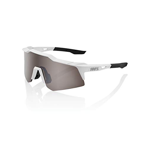 Ride100percent SPEEDCRAFT XS-Matte White-Hiper Silver Mirror Lens, Adultos Unisex, Blanco, ESTANDAR