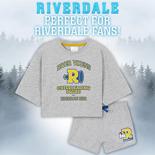 Riverdale Pijama Niña, Camiseta Corta Y Pantalón Corto Para Niña, Ropa Adolescentes Chica Con Crop Top Regalos Para Niñas 7-15 Años (11-12 Años, Gris)