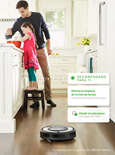 Robot aspirador con conexión Wi-Fi iRobot Roomba e5154 con dos cepillos de goma multisuperficie - Ideal para mascotas - Sugerencias personalizadas - Compatible con asistente de voz - Depósito lavable