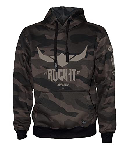 ROCK-IT Apparel Sudadera con Capucha para Hombre Sudadera Urban Streetstyle con Capucha Cremallera y Forro Polar en el Interior Sudadera con Capucha S-5XL RI1054 Dark Camo L