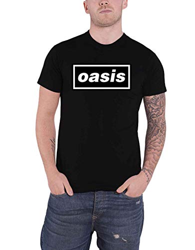 Rock Off Oasis - Camiseta unisex con logotipo de Decca, color negro Negro Negro (XL