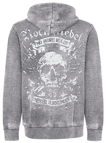 Rock Rebel by EMP Mask of Sanity Hombre Capucha con Cremallera Gris L