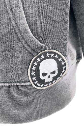 Rock Rebel by EMP Mask of Sanity Hombre Capucha con Cremallera Gris L