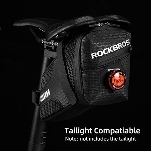 ROCKBROS Bolsa de sillín de bicicleta Bolsa de asiento Bolsa de bicicleta Bajo el asiento 1.5L Bolsa de bicicleta Accesorios de Ciclismo Bolsa de Almacenamiento de Cuña para Bicicleta de Montaña