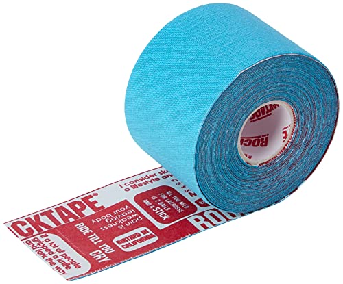 RockTape - Banda de kinesiología, elástica y Cinta Adhesiva, recuperación Muscular, Color Azul, 5 x 5 m/2 x 16,4 Pulgadas