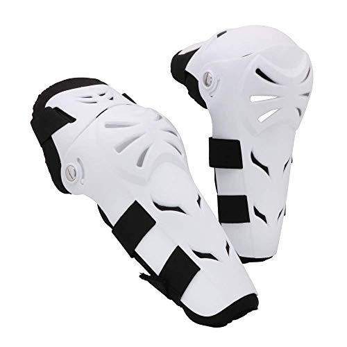 Rodilleras Moto Coderas para Hombre - 4 Piezas Motocross Rodilleras de protección Coderas Motocicleta Equipo de Protecciones para Moto K.T.M BMW, Enduro, Carreras, Ciclismo(Blanco)