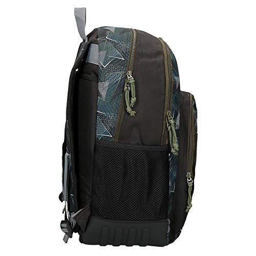 Roll Road Team Mochila Escolar Doble Compartimento Adaptable a Carro Negro 33x46x17 cms Poliéster 25.81L