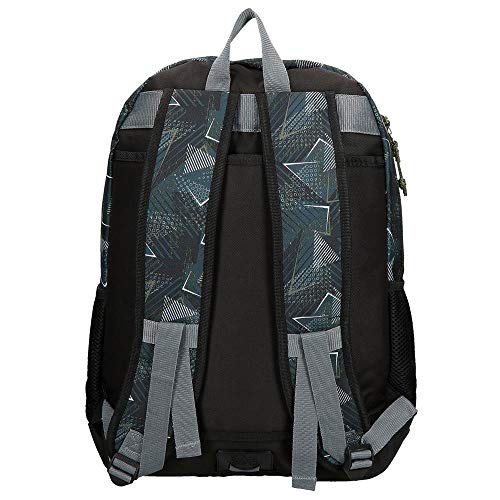 Roll Road Team Mochila Escolar Doble Compartimento Adaptable a Carro Negro 33x46x17 cms Poliéster 25.81L