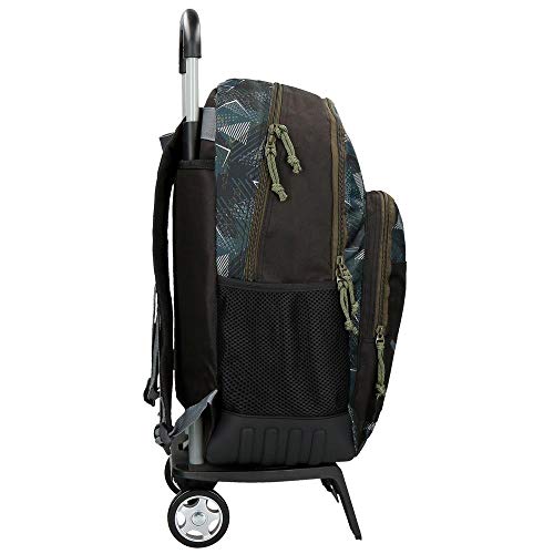 Roll Road Team Mochila Escolar Doble Compartimento con Carro Negro 33x46x17 cms Poliéster 25.81L