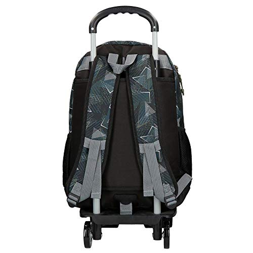 Roll Road Team Mochila Escolar Doble Compartimento con Carro Negro 33x46x17 cms Poliéster 25.81L