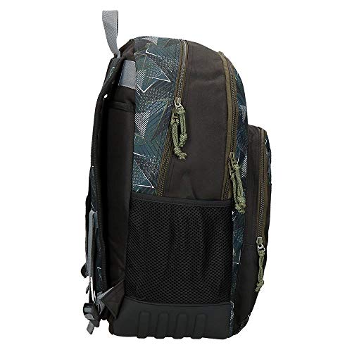 Roll Road Team Mochila Escolar Doble Compartimento Negro 33x46x17 cms Poliéster 25.81L