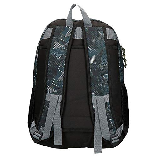 Roll Road Team Mochila Escolar Doble Compartimento Negro 33x46x17 cms Poliéster 25.81L