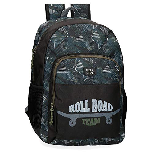 Roll Road Team Mochila Escolar Negro 33x46x17 cms Poliéster 25.81L