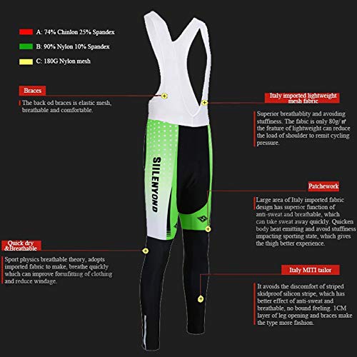 Ropa de Bicicleta Hombre MTB Traje de Ciclismo Mangas Largas Maillot+Pantalones Equipación de Ciclista, Talla M-3XL