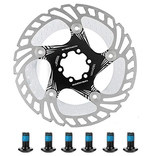 Rotores de disco de freno de bicicleta180 mm 6 pernos Rotores de bicicleta aptos para ciclismo de carretera Bicicleta de montaña MTB BMX(Black)