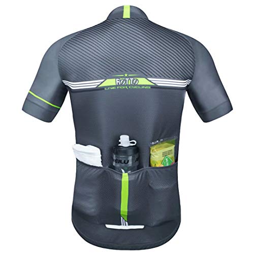 ROTTO Maillot Ciclismo Hombre Camiseta Ciclismo Manga Corta Maillot MTB Serie de línea Simple