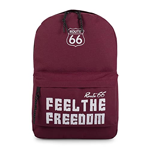 Route 66, Mochila Tiempo libre y sportwear Unisex Adulto, Granate, Mediano