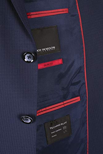 Roy Robson Herren Anzug Slim Fit 2-Teilig aus Schurwolle Mix Business Stretch Traje-Juego de Vestimenta, Azul Italiano, 50 para Hombre