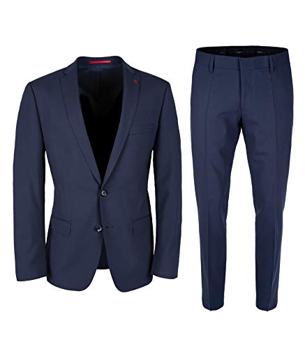 Roy Robson Herren Anzug Slim Fit 2-Teilig aus Schurwolle Mix Business Stretch Traje-Juego de Vestimenta, Azul Italiano, 50 para Hombre