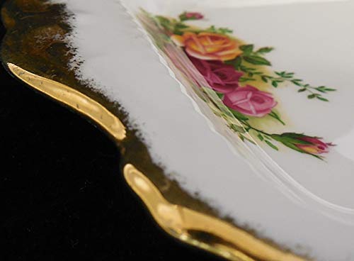 Royal Albert IOLCOR00070 Old Country Roses-Bandeja para sándwiches (30 x 17,5 cm), Color Blanco, Porcelana, Multicolor, 17.1 x 29.8 x 2.5 cm