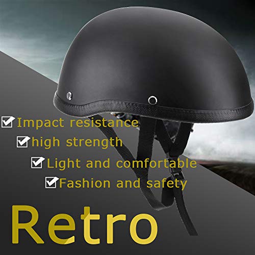 R&P Medio casco de motocicleta, casco de motocicleta vintage, casco de motocicleta de plástico ABS, medio casco unisex, para Harley Motorbike Biker Pilot