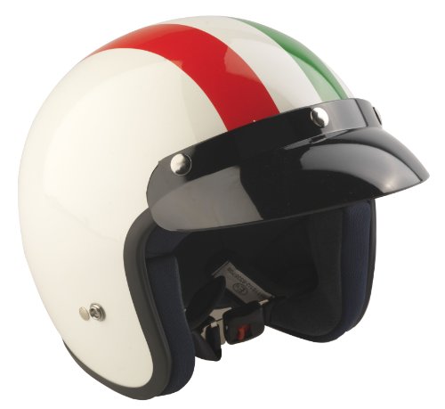 RS-04 - Casco jet para moto con la bandera de Italia L Rosso/Bianco/Verde