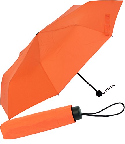 RS-Versand - Paraguas mini de bolsillo, unisex, apertura manual Naranja naranja 98