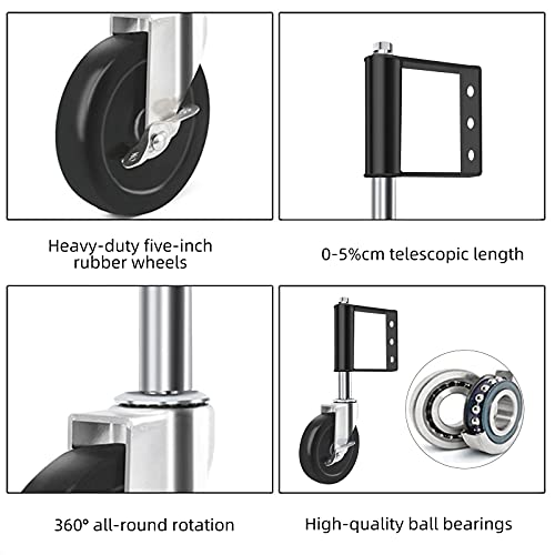 Rueda con resorte, 2 unidades de 100 cm con muelle, de alto rendimiento, universal, con 3 agujeros, para puertas correderas, 220 lbs