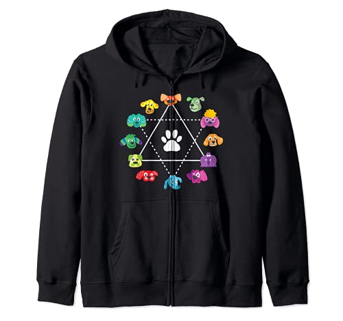 Rueda de color de perros lindos Maestro de arte perro amante artista canino Sudadera con Capucha