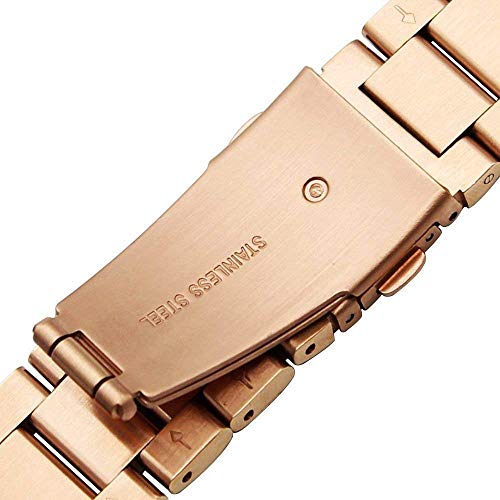 Ruentech Correa compatible con Garmin Vivoactive 4S pulsera de repuesto para Vivoactive 4S GPS Smartwatch pulseras accesorios (oro rosa)