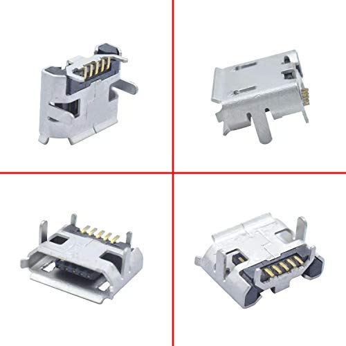 RUNCCI-YUN 100Piezas Micro USB Tipo B Hembra 180 Degree 5 Pin SMD SMT para Soldadura Teléfono Puerto De Carga Entrada