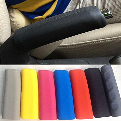 Rungao Funda de freno de mano de silicona para coche, mango de aparcamiento interior, funda para maletero de freno de mano, color negro