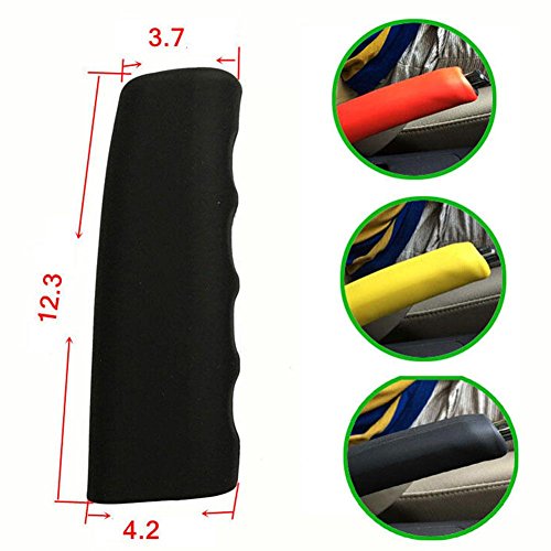 Rungao Funda de freno de mano de silicona para coche, mango de aparcamiento interior, funda para maletero de freno de mano, color negro