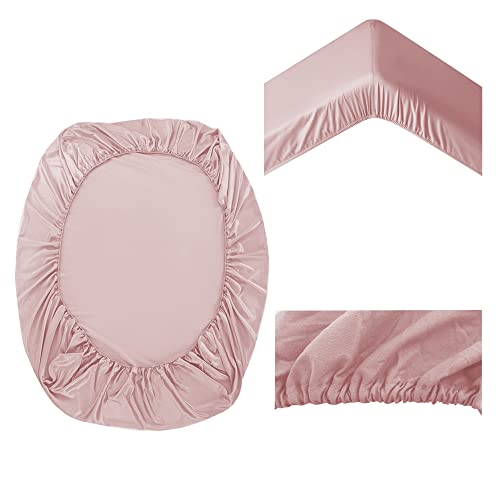 Sabanas Cama 160 Rosa Oscuro, Juego Sábanas 160x190 4 Piezas con Bajera 160x200 Ajustable, Encimera y 2 Funda de Almohada 50x80 cm