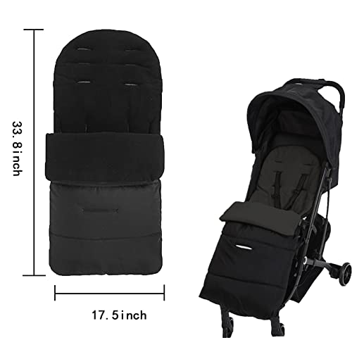 Saco Capazo De Invierno,Saco de Silla de Paseo,Saco Polar Universal,Impermeable Fría,unisex,al Aire Libre,para Cochecito,Sillas de Coche (Negro)