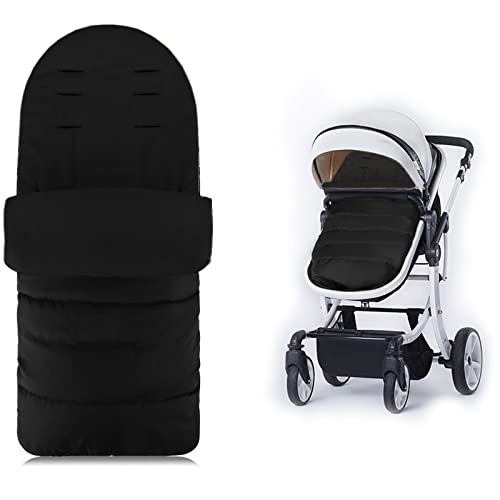 Saco Capazo De Invierno,Saco de Silla de Paseo,Saco Polar Universal,Impermeable Fría,unisex,al Aire Libre,para Cochecito,Sillas de Coche (Negro)