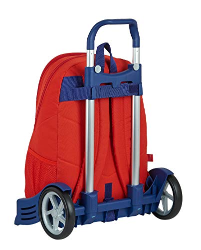 Safta 612058860 Mochila con carro ruedas Evolution, Trolley Atlético de Madrid