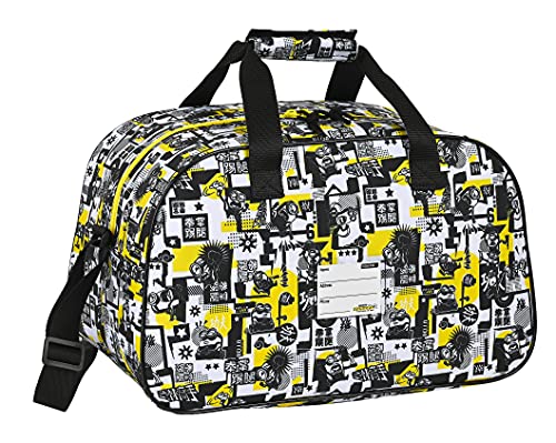 Safta Bolsa de Deporte de Minions, 400x230x240 mm, Blanco/Negro/Amarillo