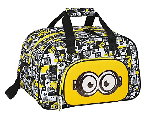 Safta Bolsa de Deporte de Minions, 400x230x240 mm, Blanco/Negro/Amarillo